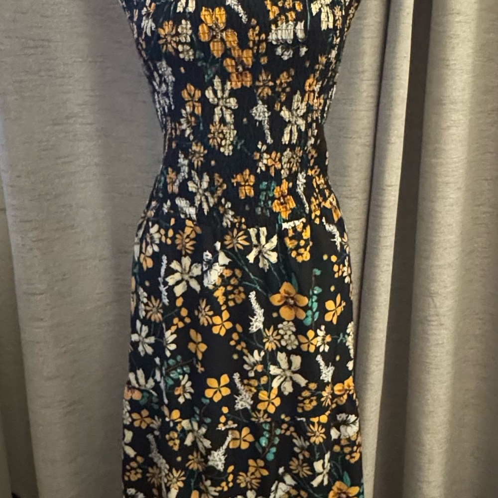 Floral Black and Gold Women's Dress